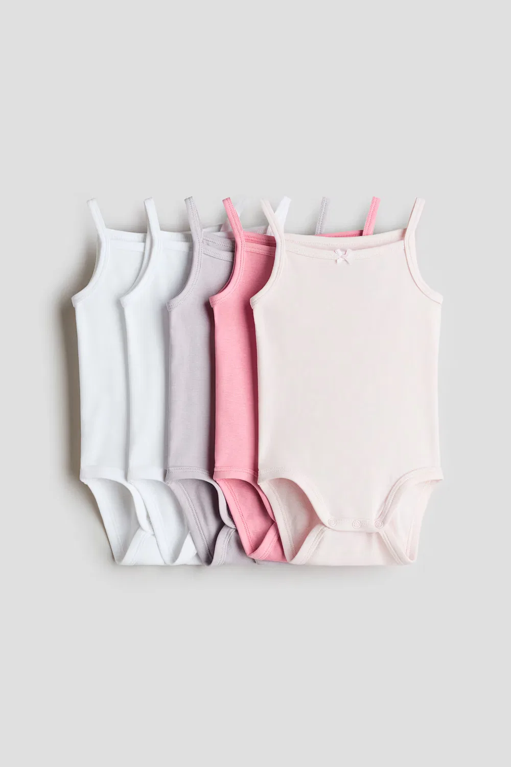 5 хлопковых боди в упаковке H&M, Rosa/Helllila