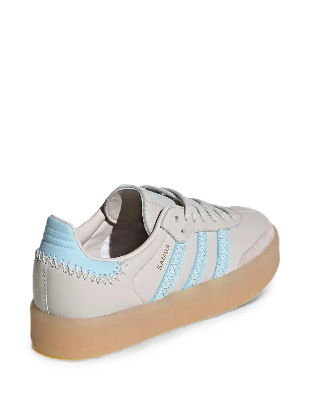 Кожаные кроссовки Samba Adidas Kids, серый — фото 3