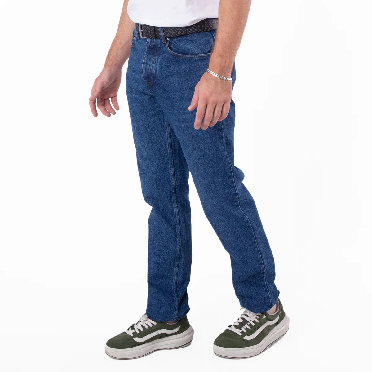 Джинсы классического кроя Classic Fit Denim Jeans Ami Paris, Bleu Used — фото 2