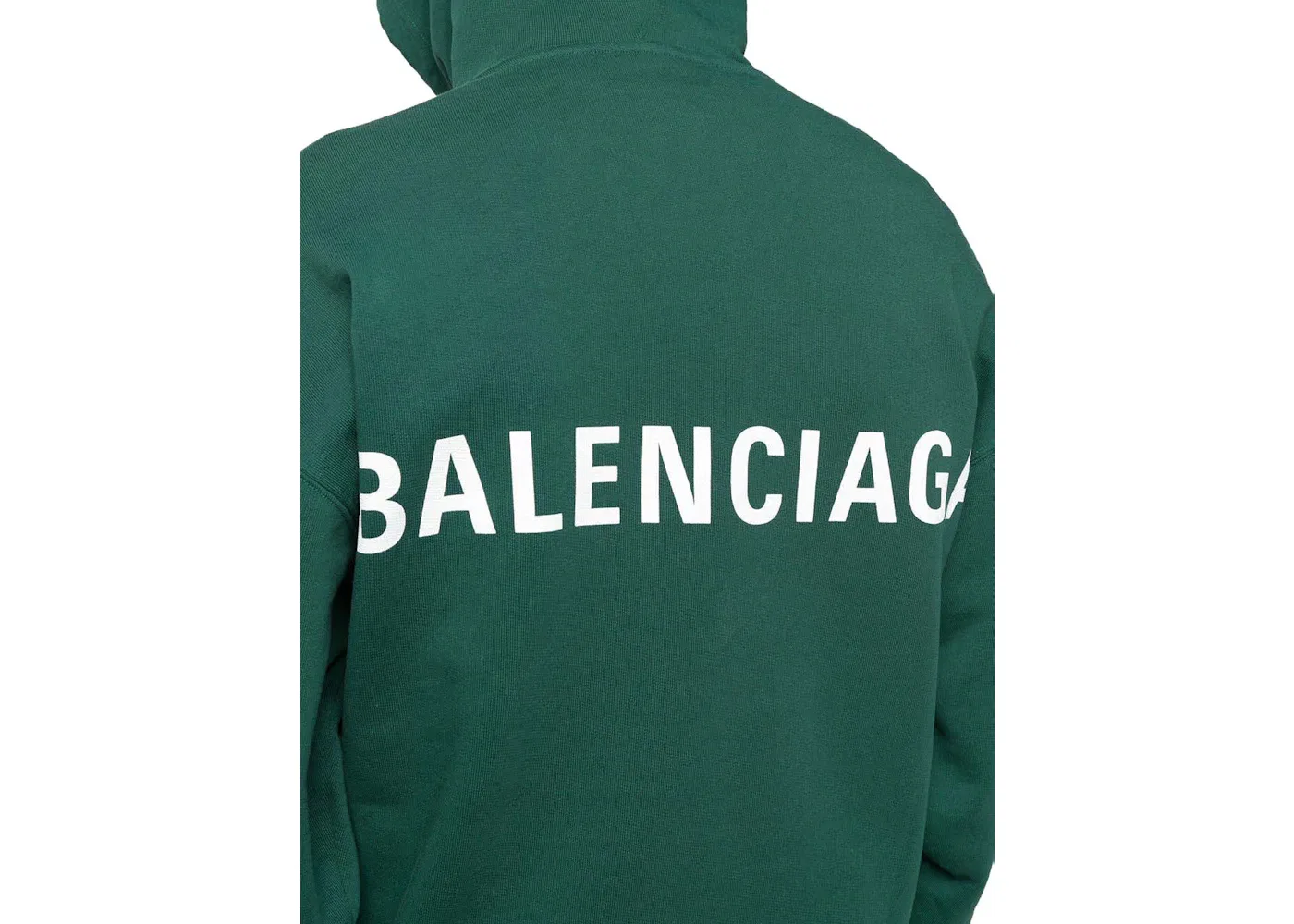 Мужской худи с принтом Balenciaga Logo Print, Green/White — фото 2