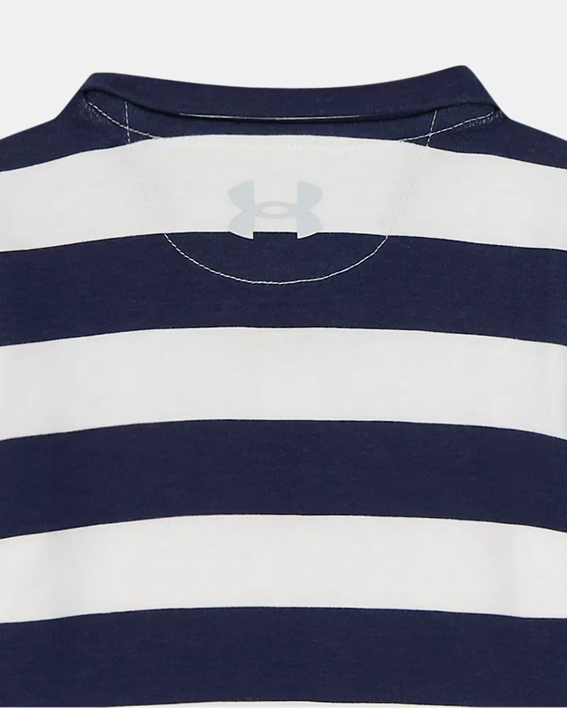 Комбинезон-поло для мальчиков из хлопка двойного вязания UA Stripe UnderArmour, Midnight Navy/Distant Gray — фото 4