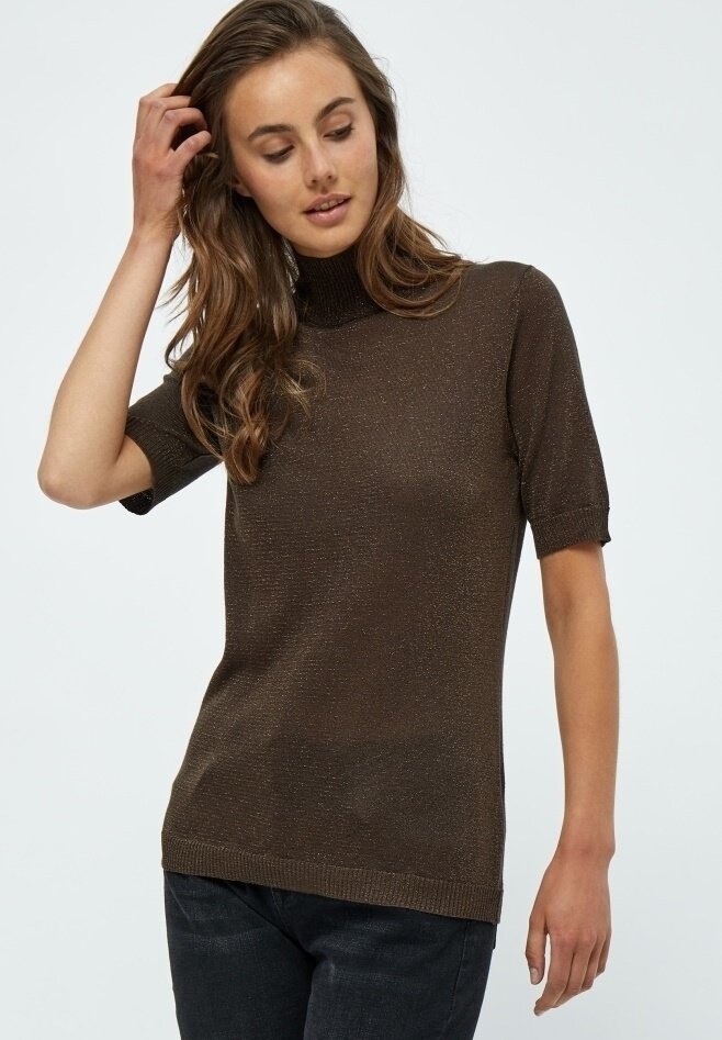 

Базовая футболка Milima Roll Neck Knit Minus, цвет slate brown lurex