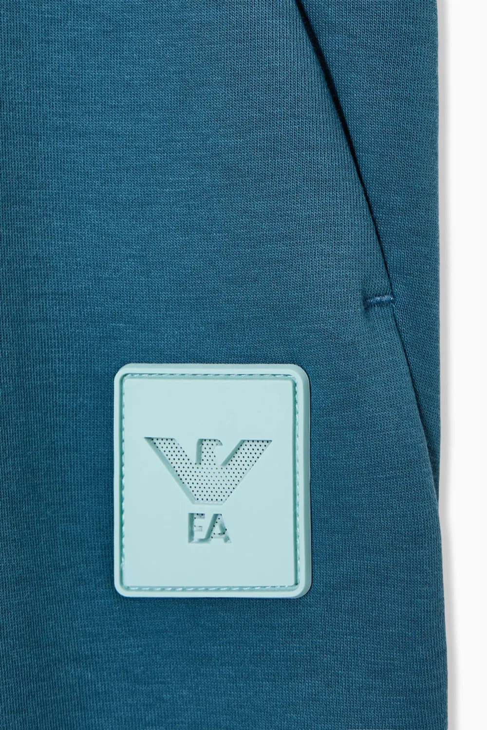 Штаны спортивные хлопковые с логотипом Emporio Armani, синий — фото 3