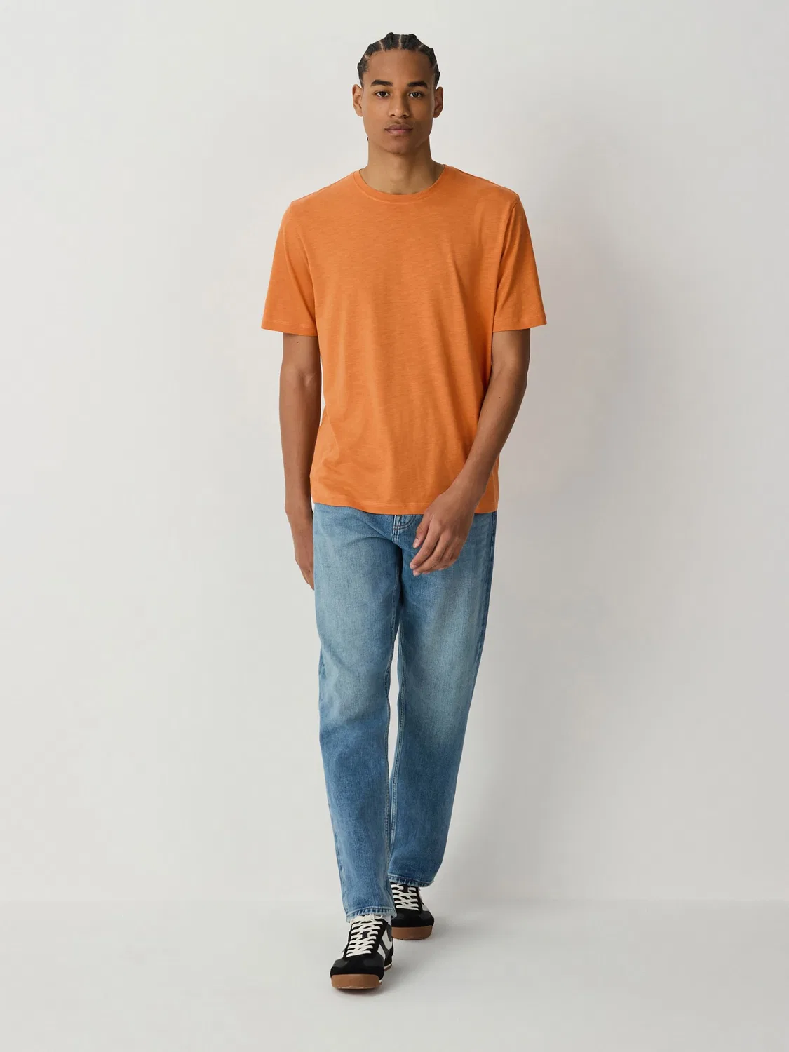 Футболка из модала с эффектом слэб, Orange Lightweight Slub Next, оранжевый — фото 2