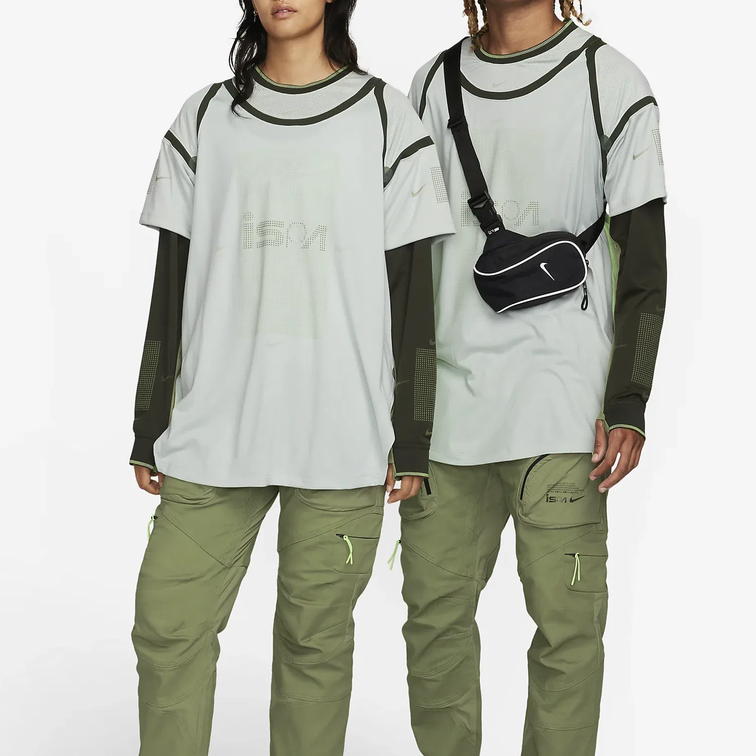 Мужская футболка с длинным рукавом Nike Ispa, Light Silver/Sequoia/Crocodile Leather — фото 4