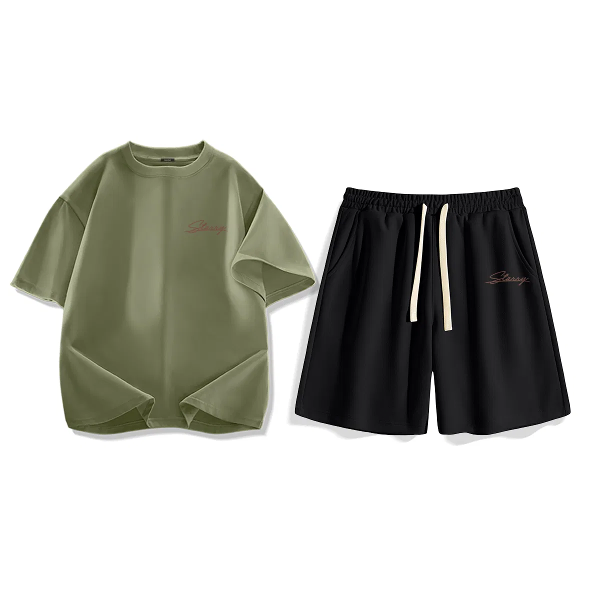 Детский спортивный комплект с принтом MINISO, Palm Green + Black
