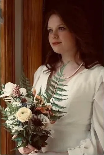 Мермейд свадебное платье с цветочным бисером Tulle, Ivory — фото 4