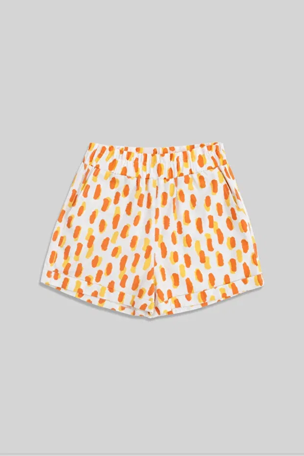 Детские шорты для девочек с принтом Cindy Girl's Shorts Minojoy, Orange — фото 4