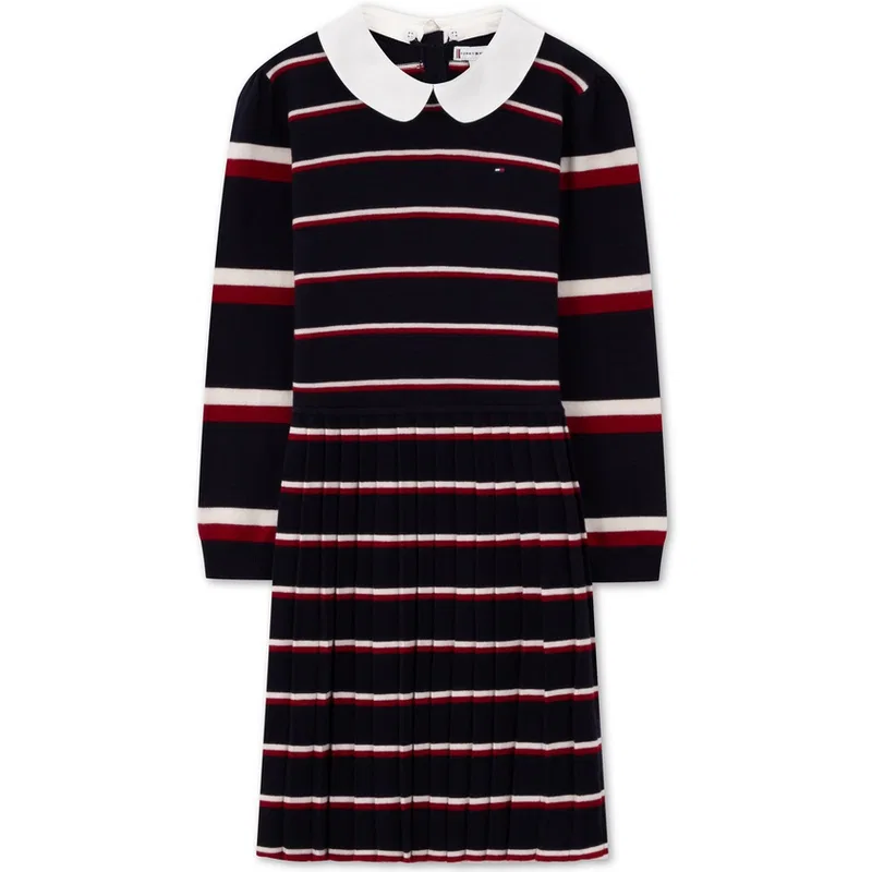 Детское платье для девочек в полоску Navy Blue Red White Stripes Tommy Hilfiger