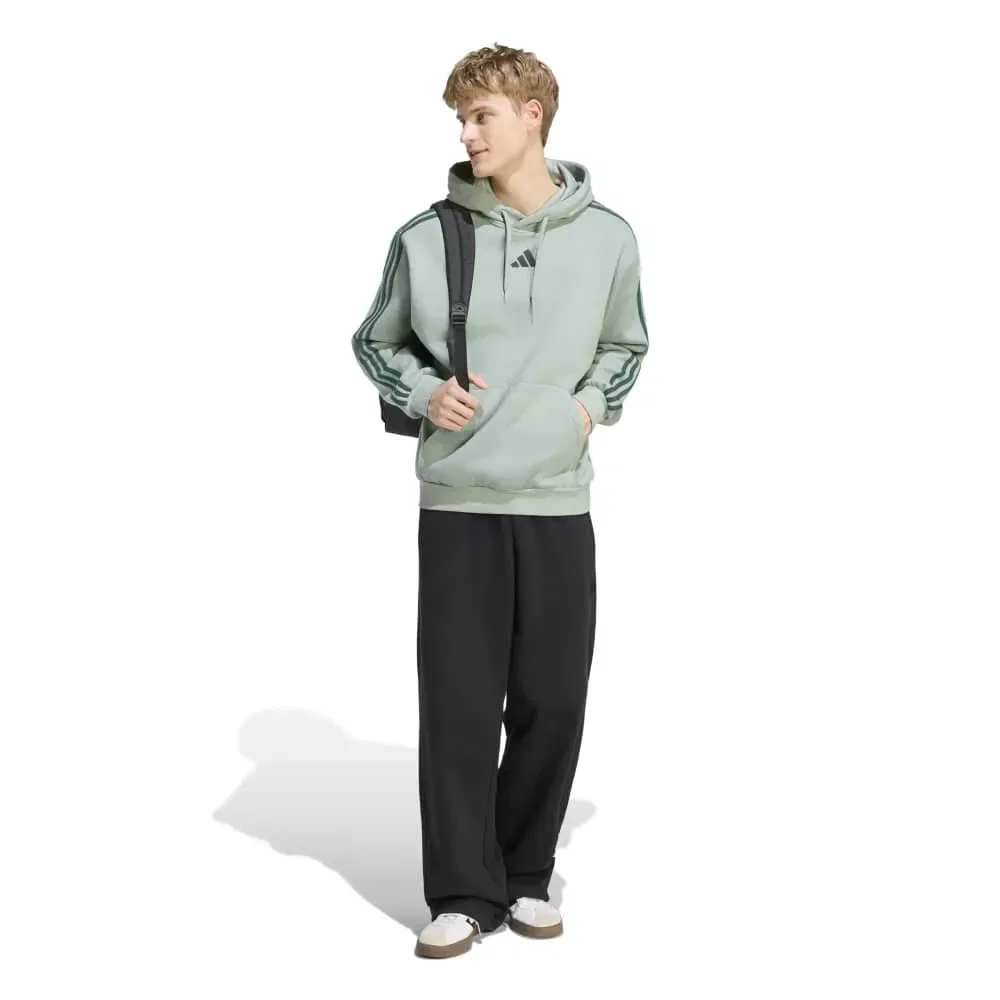 Мужской худи из флиса с принтом 3 Stripes Fleece Adidas, Green — фото 3