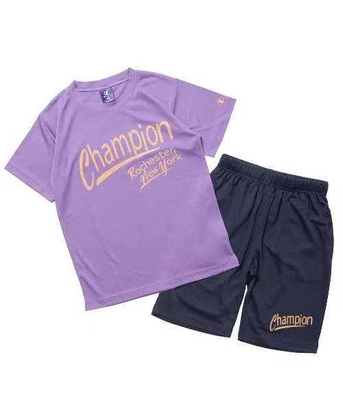 Детская футболка с принтом и шорты Champion T-SHIRT AND SHORTS, Лавандовый