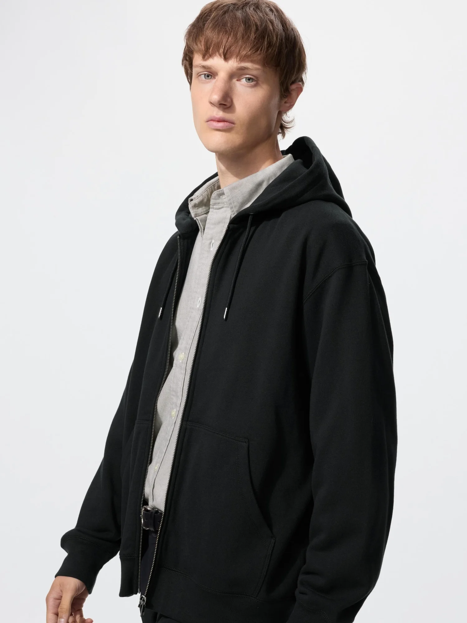 Толстовка Uniqlo Sweat Full-Zip, черный — фото 2