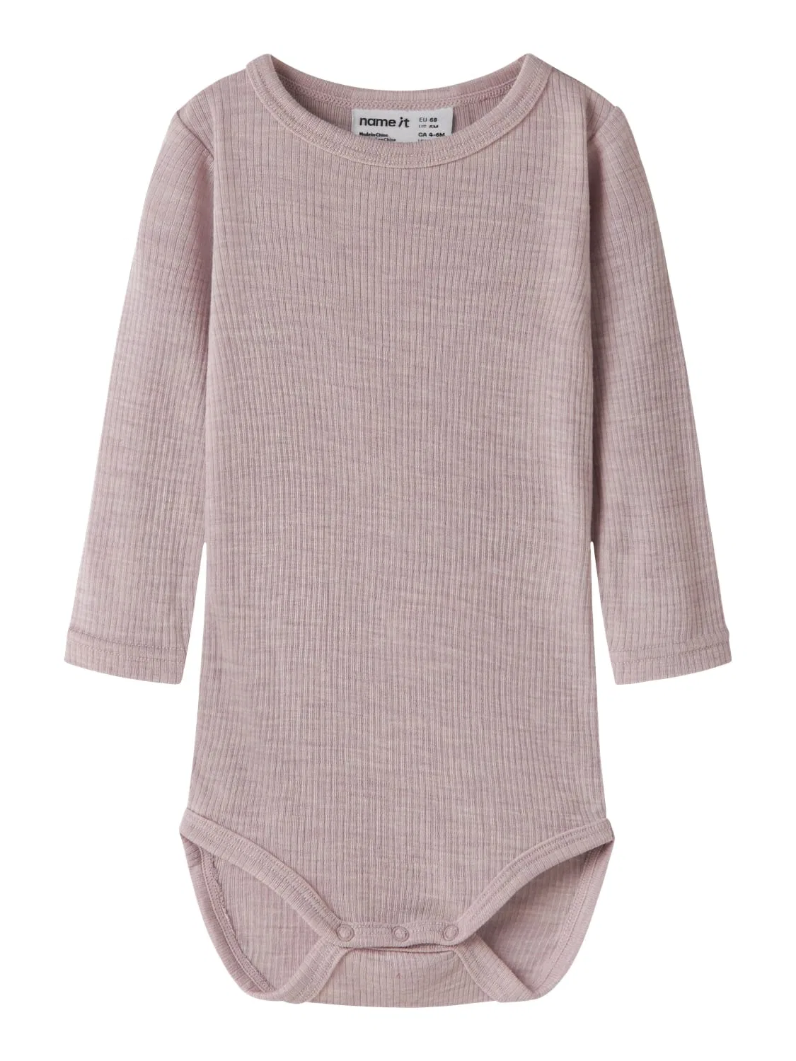 Боди с длинным рукавом NBNWAX WOOL RIB LS BODY Name It, фиолетовый