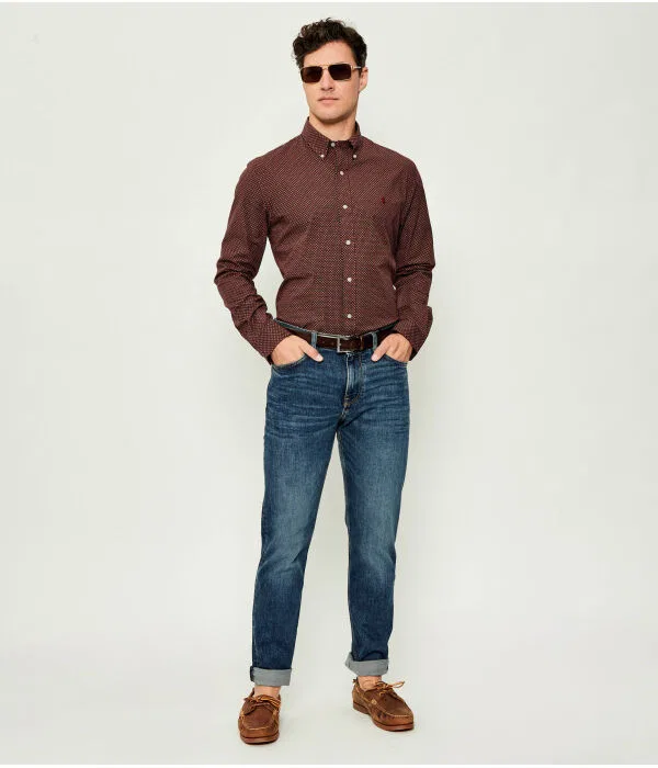 Мужская рубашка custom slim fit Polo Ralph Lauren, Bordeaux — фото 2