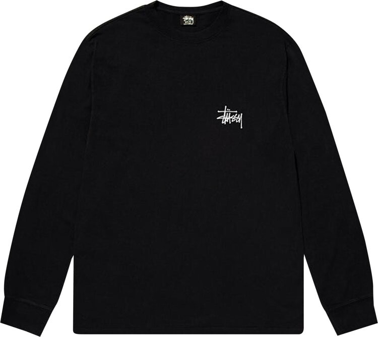 

Лонгслив Stussy Basic Long-Sleeve Tee 'Black', черный