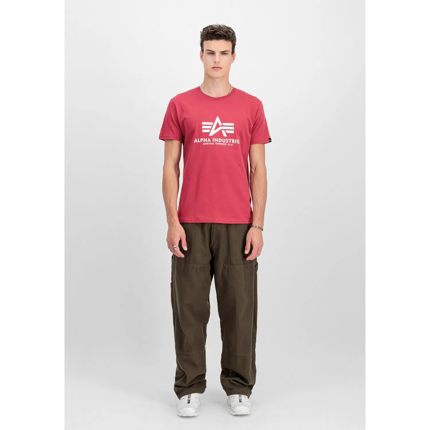 Детская хлопковая футболка Regular Fit Alpha Industries, Red — фото 3