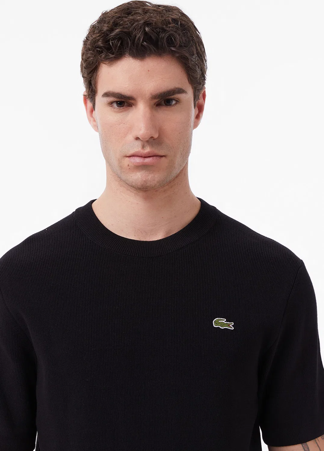 Трикотажный джемпер Lacoste Classic Fit, черный — фото 2