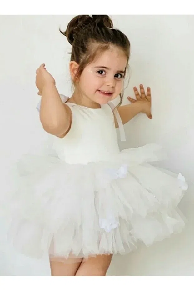 Детское платье для девочек с принтом Kokosh Kidss, White