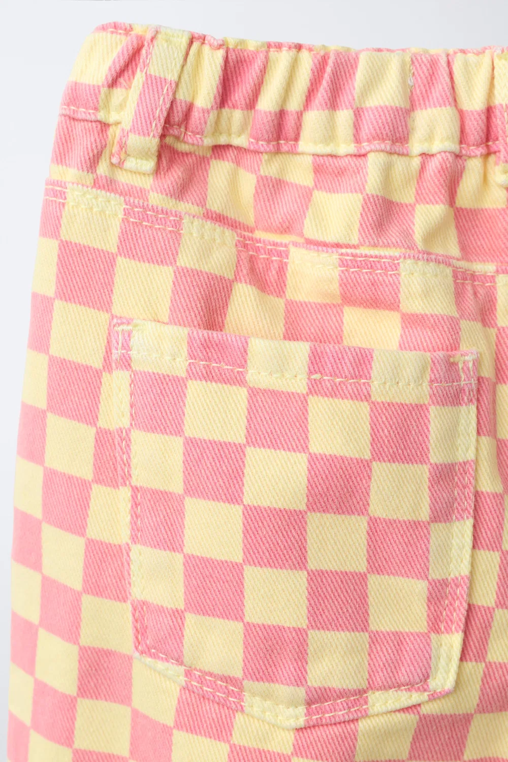 Шорты-бермуды из саржи в клетку, облегающие фигуру "мама" ZARA, Pink — фото 4