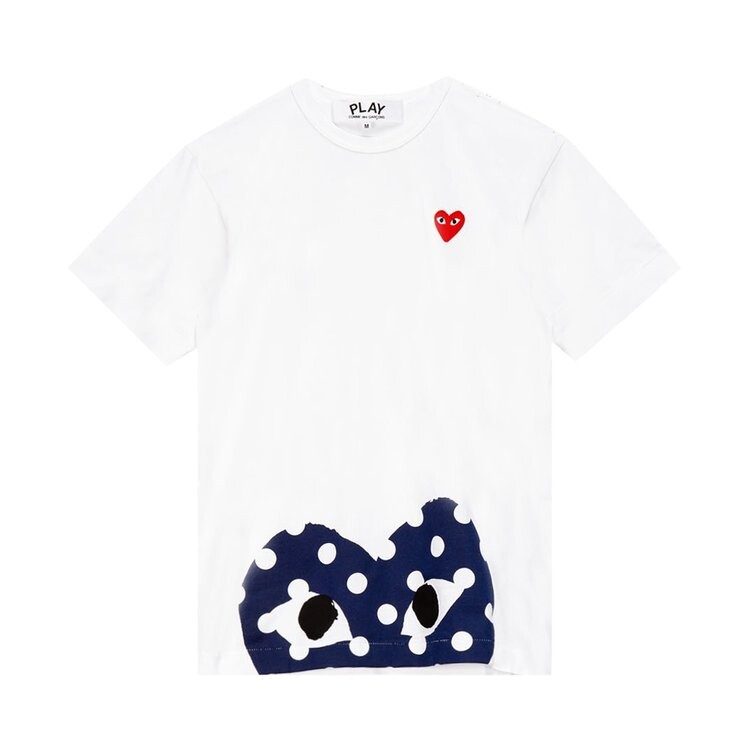 

Футболка Comme des Garçons PLAY Half Polka Dot Heart Tee 'White', белый