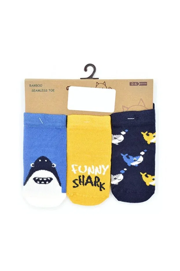 Детские носки для новорожденных с принтом Shark Baby Petit Minou, Multicolor