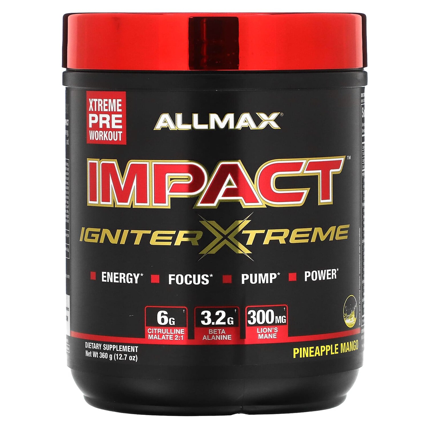 

Impact, Igniter Xtreme, Pineapple Mango, 12.7 oz (360 g) ALLMAX