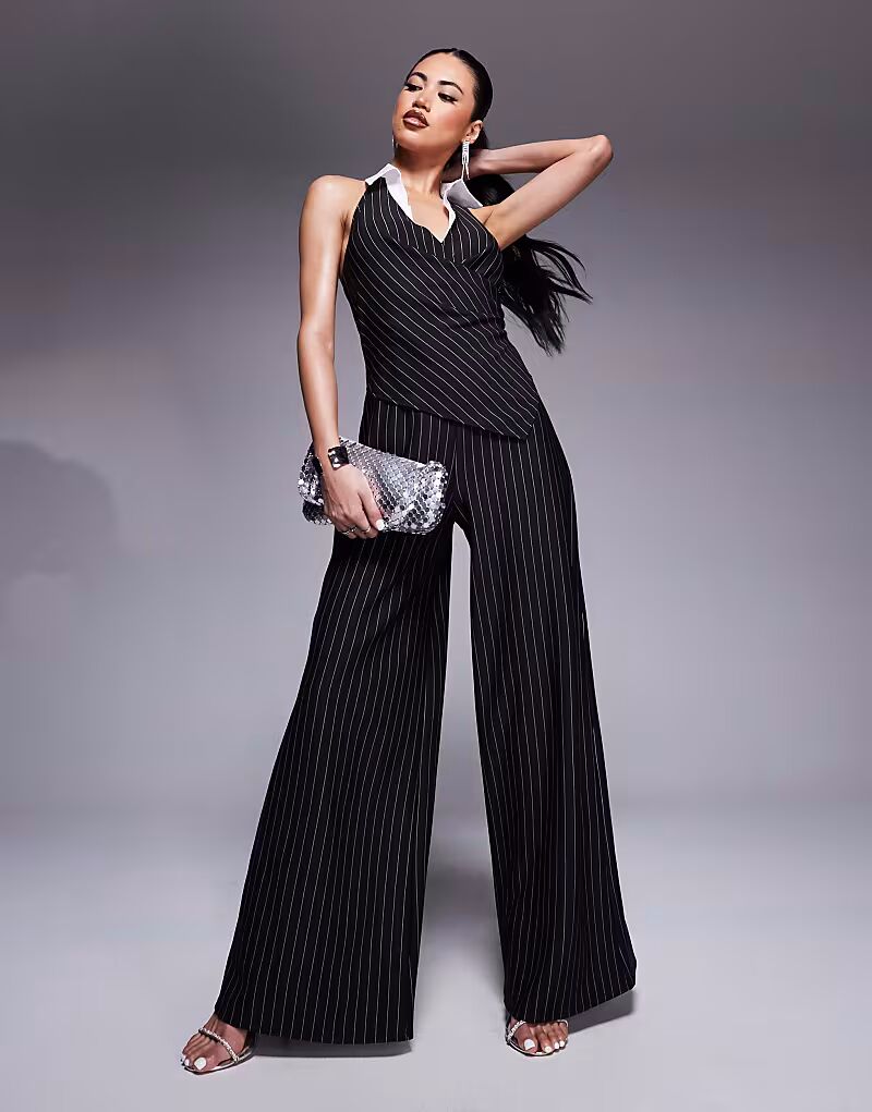 

Комбинезон River Island в полоску черного цвета