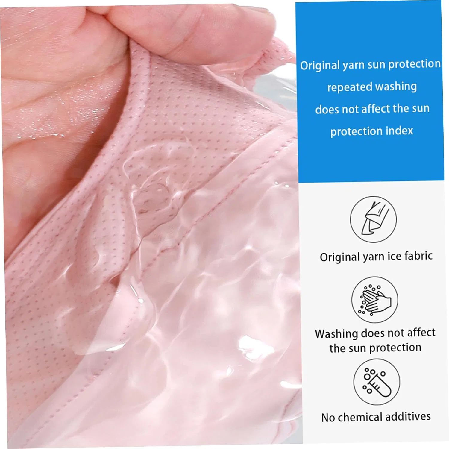 Маска для лица солнцезащитная Ice Silk Full Face Cover, Pesoncarl, Pink — фото 4