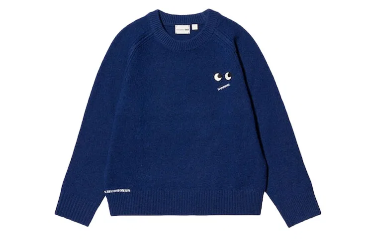 Детский свитер с круглым вырезом UNIQLO X Anya Hindmarch, Синий