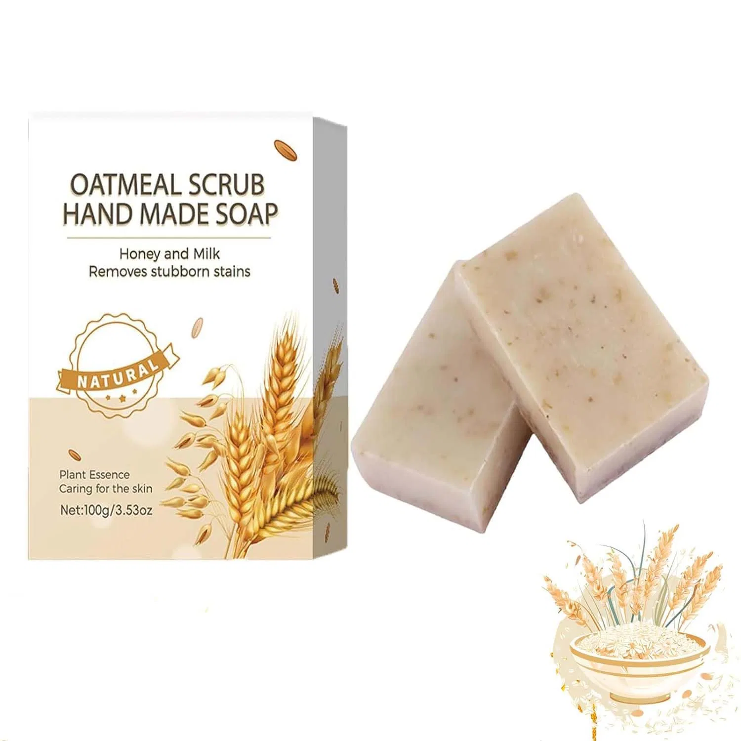 Твердое мыло Keeplus Nolvia Oatmeal Soap, 2 шт, 100 г, Rice