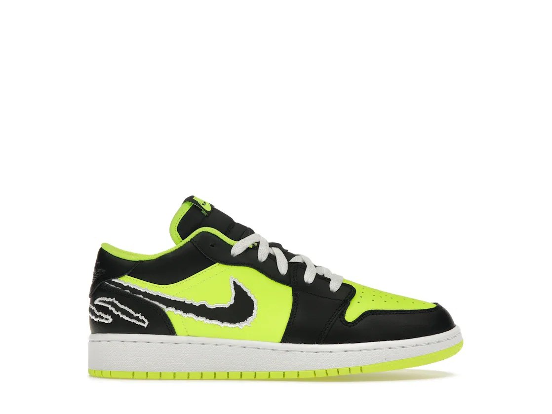 Детские кроссовки lifestyle с принтом Jordan 1 Low SE Jordan, Volt/White/Black