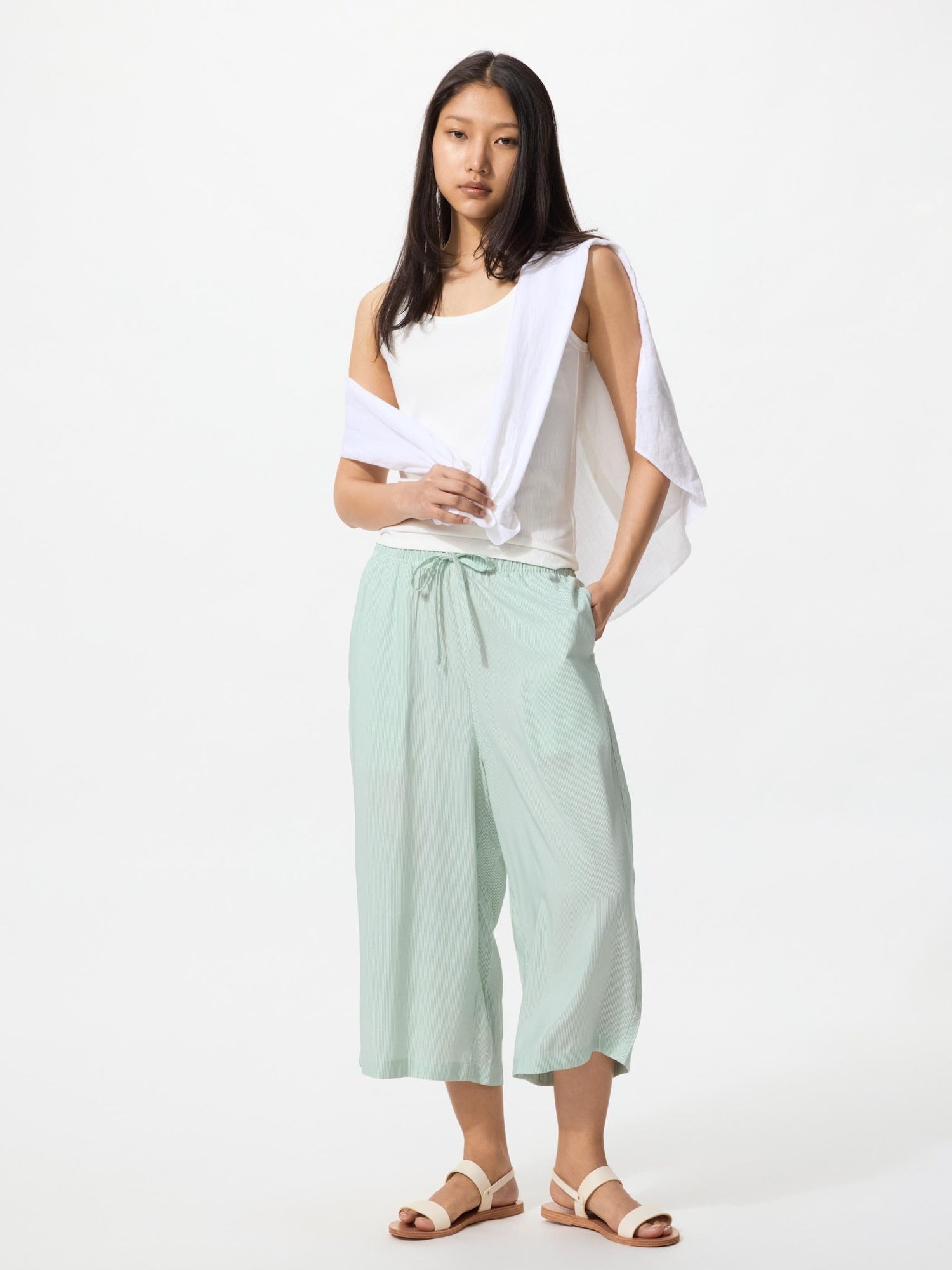 Домашние брюки Uniqlo Rayon, 52 зеленый — фото 3