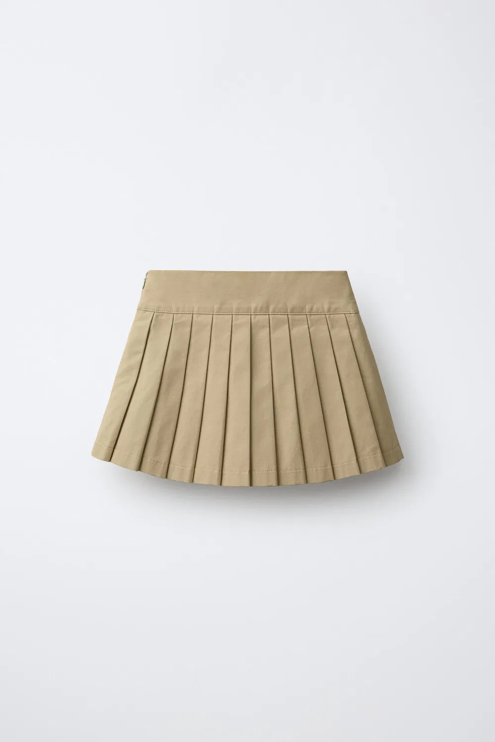 Однотонная плиссированная юбка-шорты ZARA, Light camel — фото 2