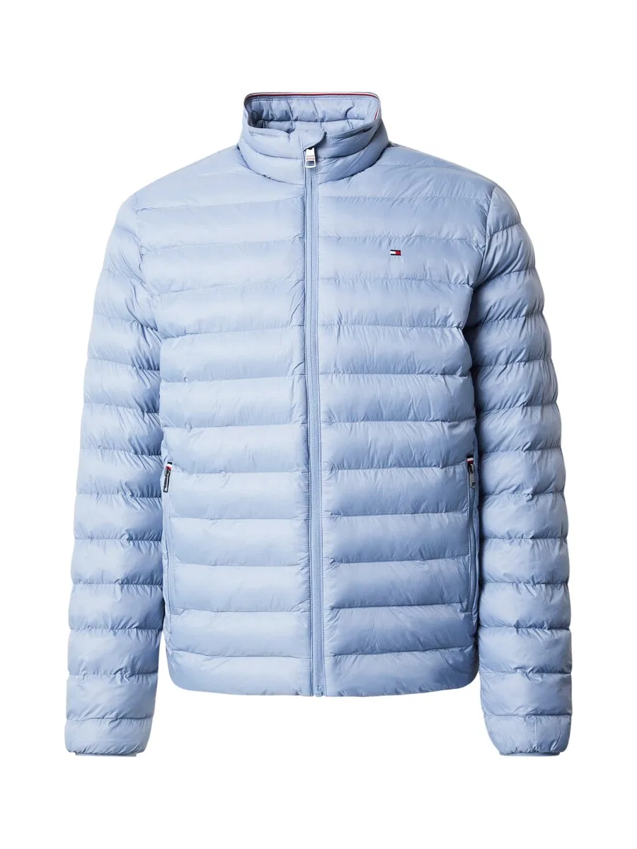 Куртка TOMMY HILFIGER Between-Season Jacket 'Packable Flag Embroidery Padded' небесно-голубого цвета