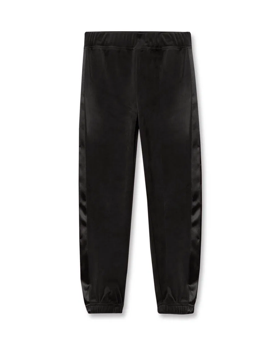 Спортивные брюки из велюра с блестящими вставками Lands' End, Black