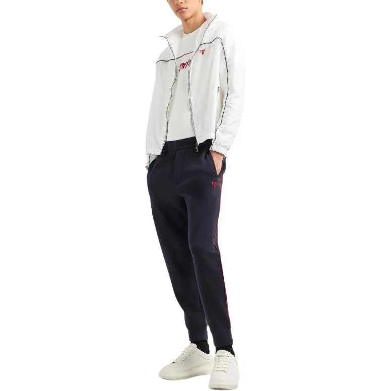 Трикотажные спортивные штаны, модель Knitted Sweatpants, EMPORIO ARMANI, Marine Blue — фото 4