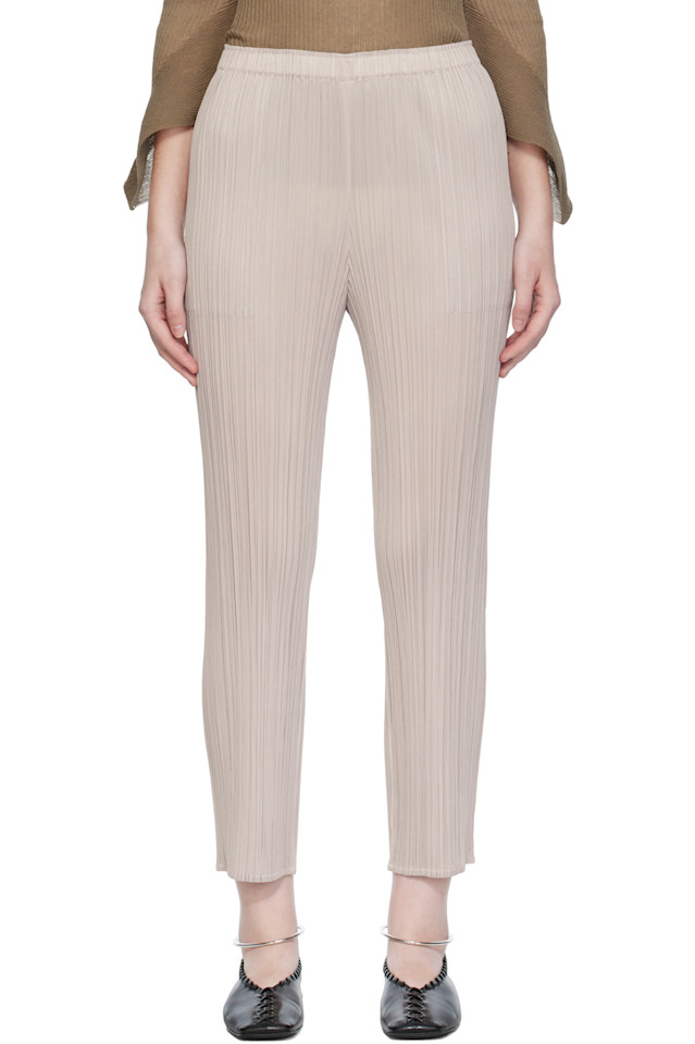 

Pleats Please Issey Miyake Новые яркие базовые серые брюки 4