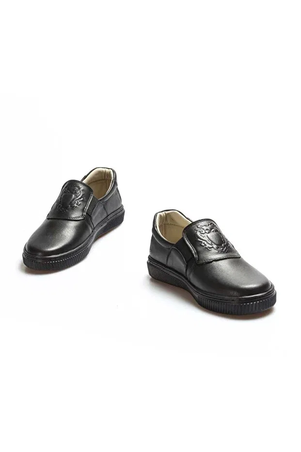 Детские повседневные туфли для девочек из натуральной кожи Inside and outside genuine leather black unisex children's casual shoes ah 07770161916 Ayakkabıhane, Black