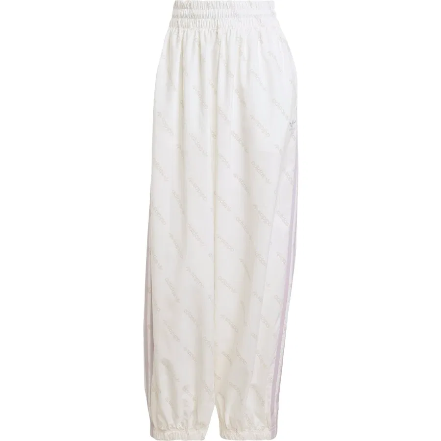 Женские спортивные брюки с принтом Trefoil, модель Mono Woven Balon Pantolon, adidas, Белый — фото 2