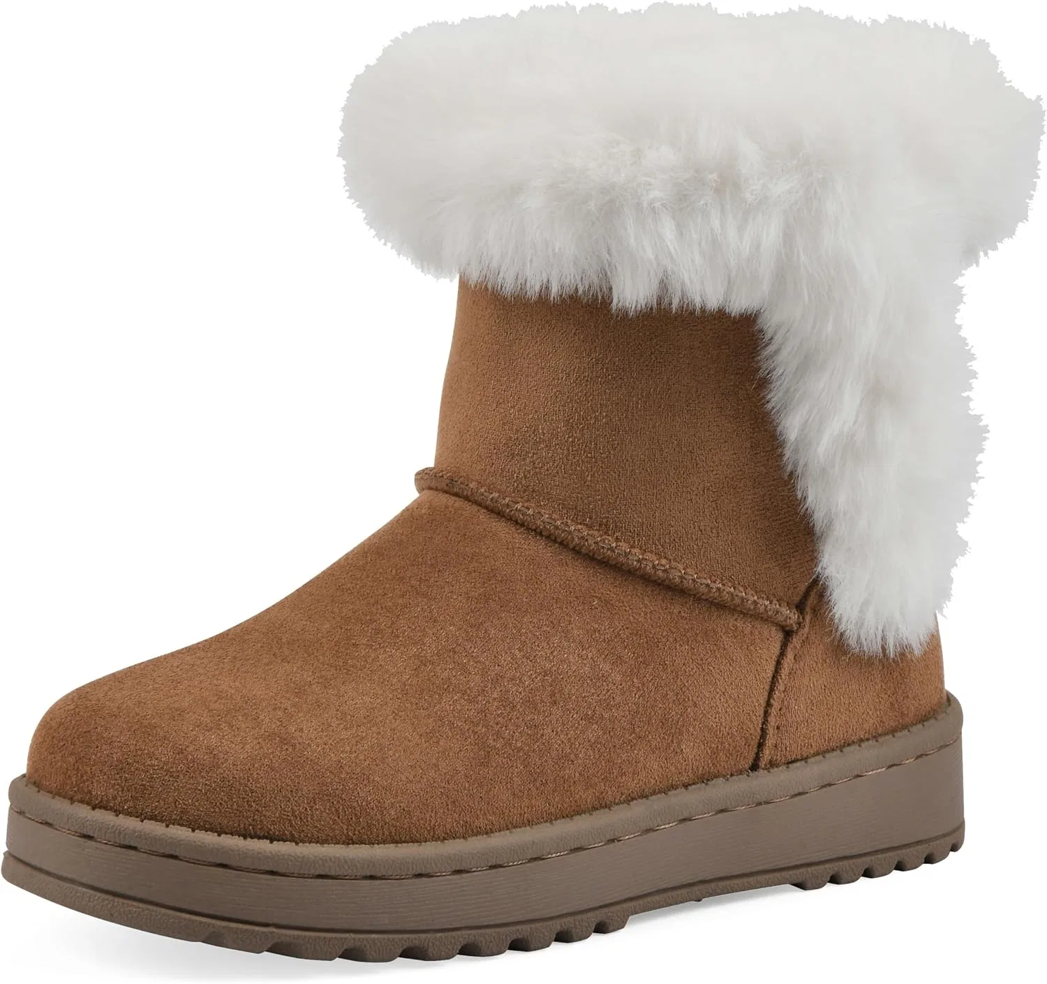 Детские ботинки для девочек с искусственным мехом Incher WHITE MOUNTAIN, Chestnut/Fabric