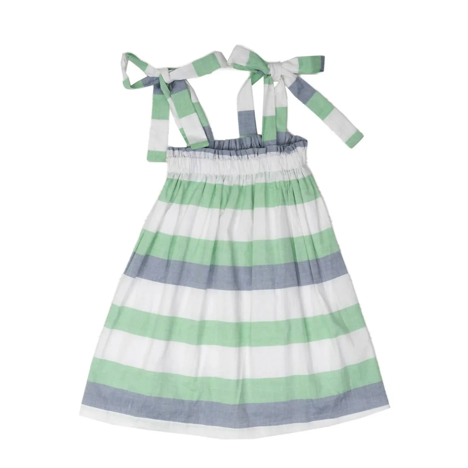 Детское платье для девочек с регулируемыми бретелями Lola Stripe Dress THE OAKS APPAREL, Green/Blue — фото 4