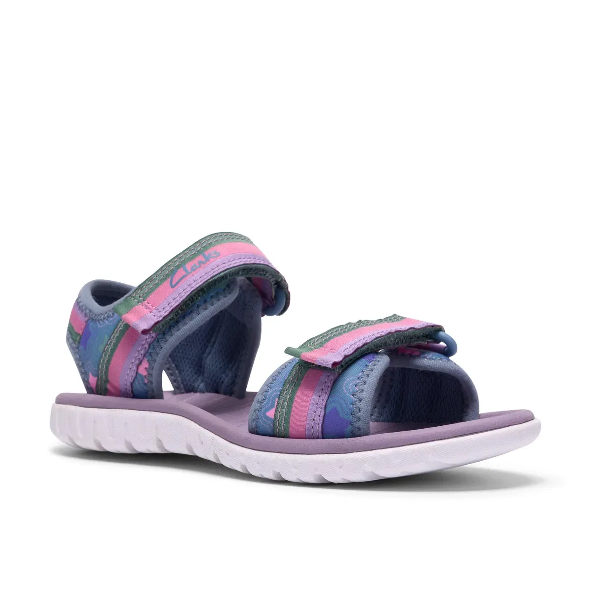 Детские джинсовые босоножки Surfingtide K Clarks, Blue — фото 4