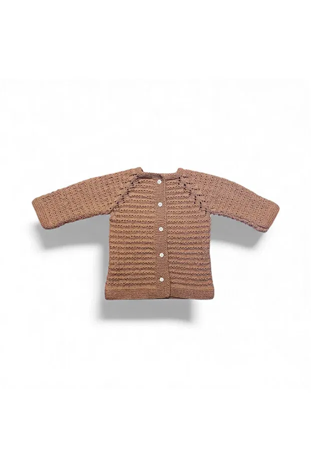 Детский кардиган с узором Hand Knitted Waterway Patterned Pafuli, Soft Pink
