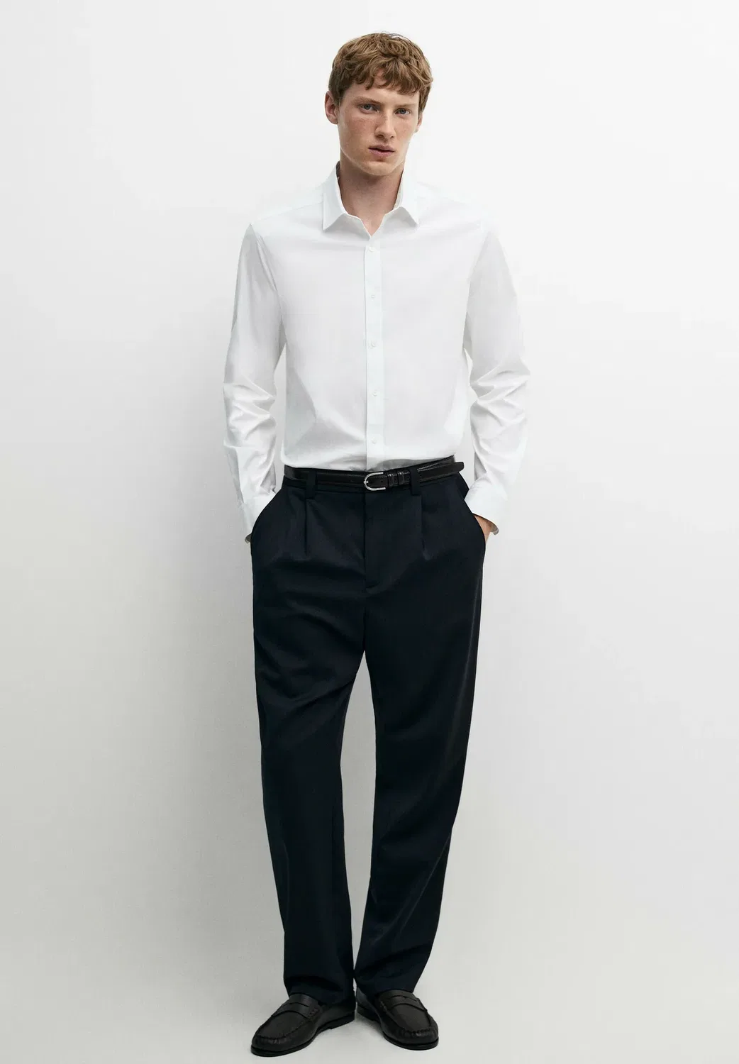 Классическая рубашка Massimo Dutti, White — фото 2