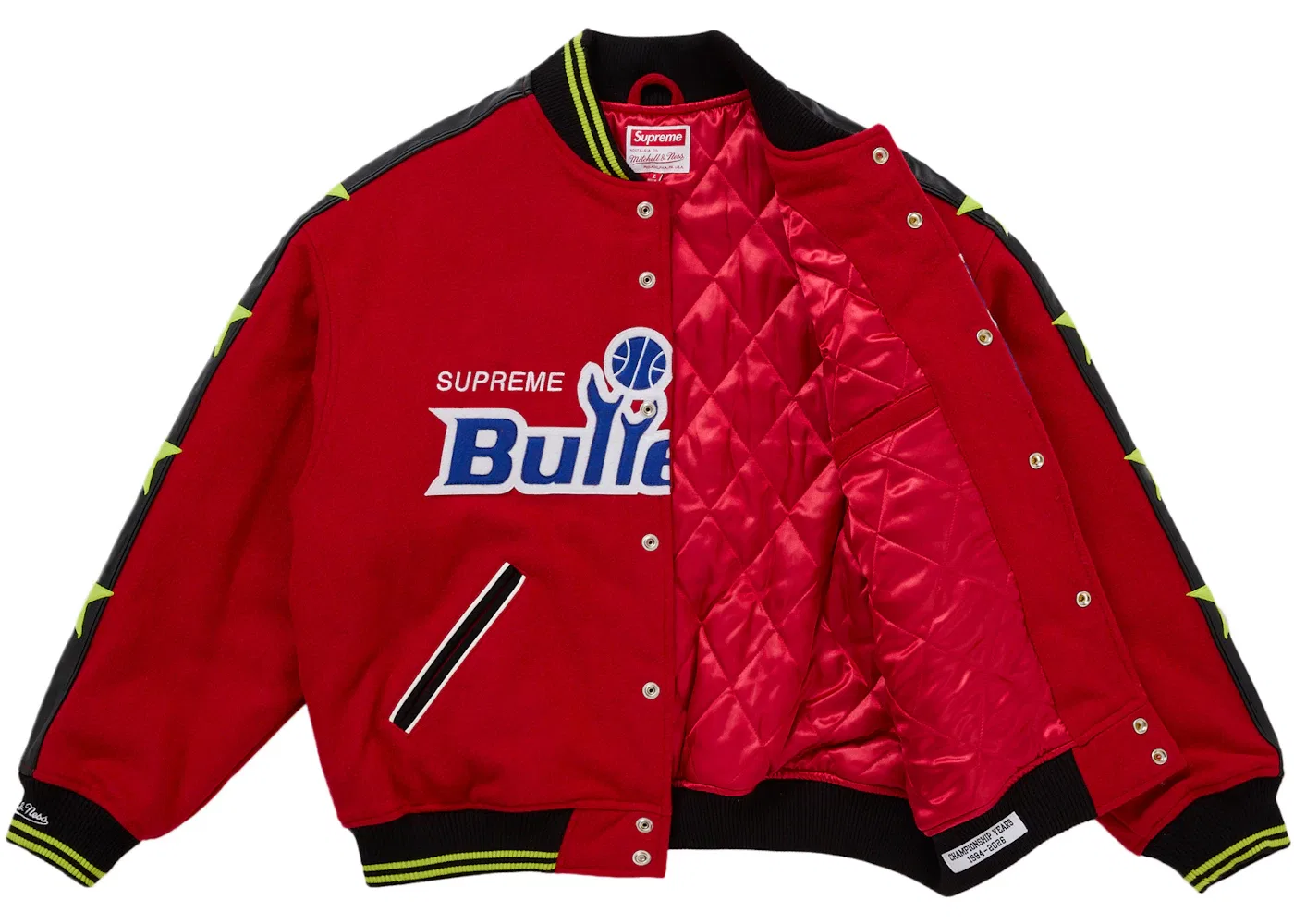 Мужская куртка-бомбер Supreme Mitchell & Ness Teams, Red — фото 2
