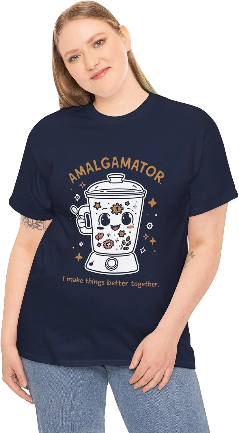 Женская футболка с принтом Amalgamator, тёмно-синий — фото 2
