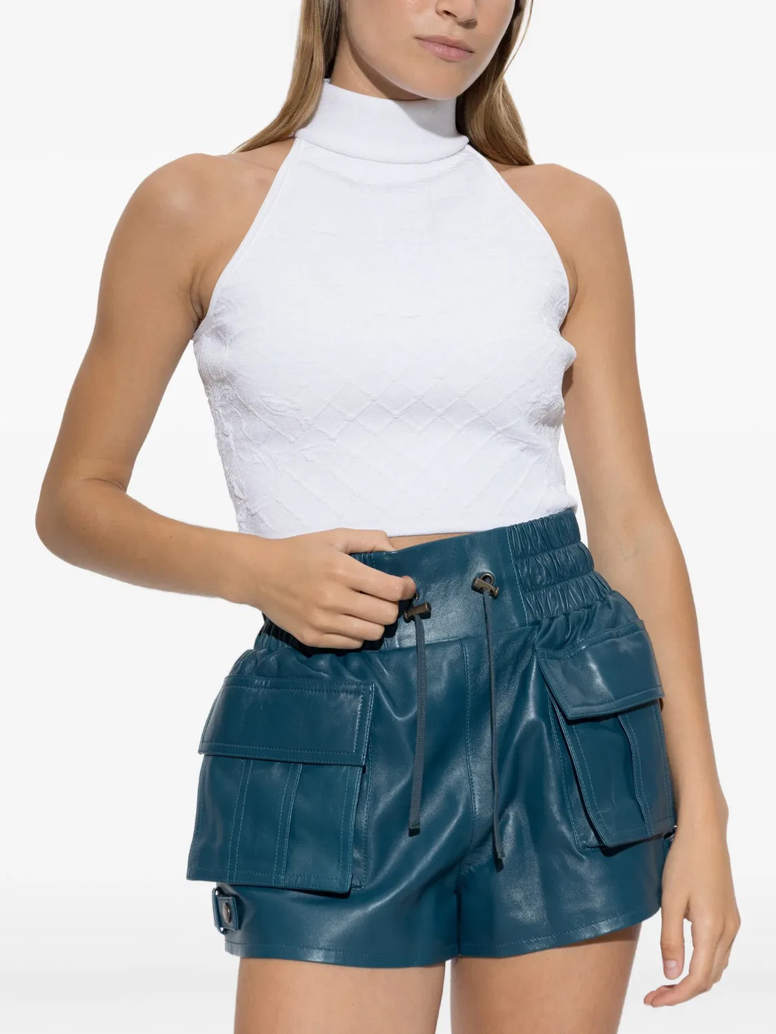 Balmain Топ-водолазка жаккардовый белый — фото 2