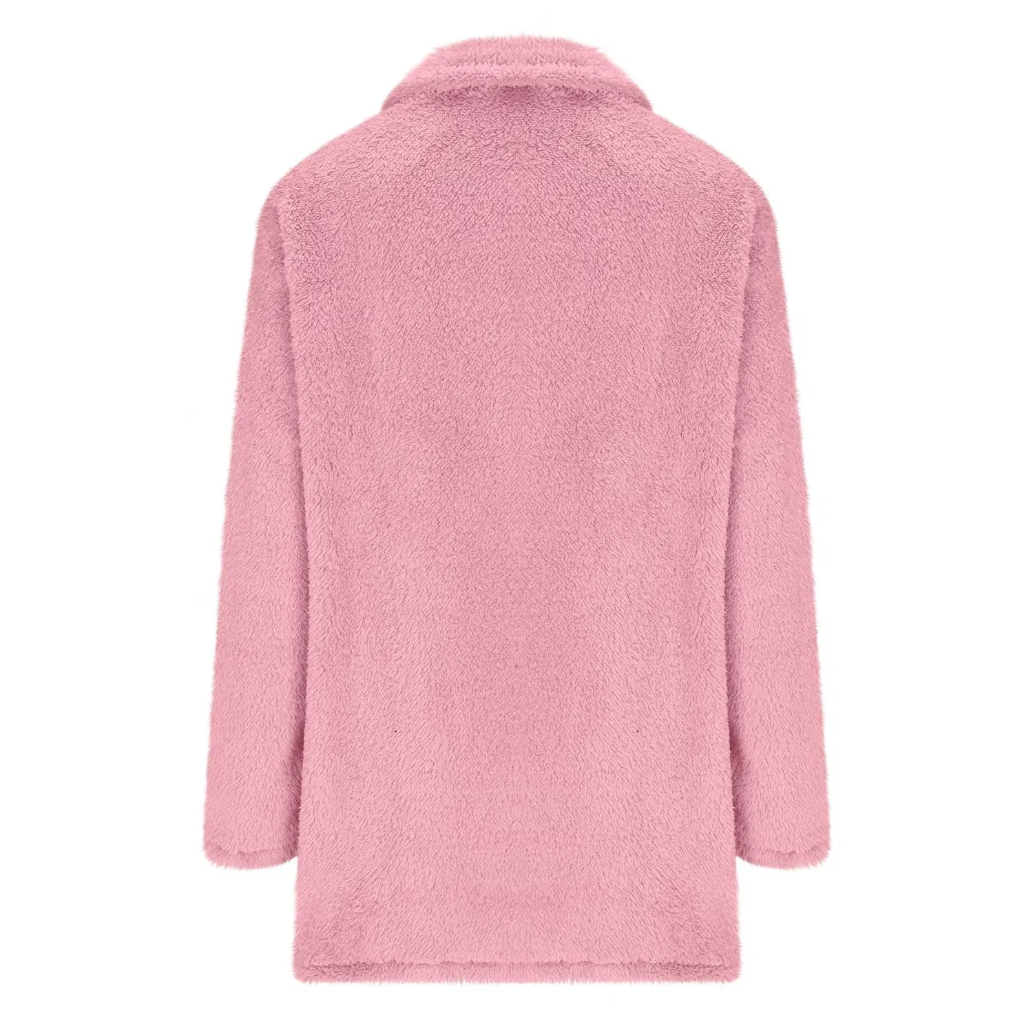 Женская куртка из флиса с высоким воротником и контрастными карманами, Colore: rosa — фото 4