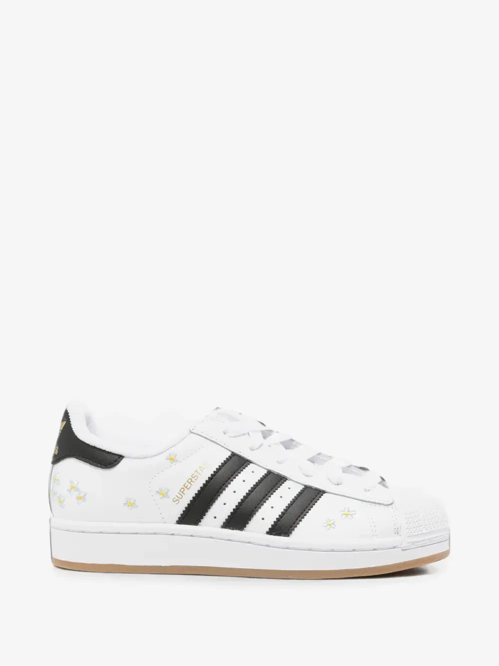 Кожаные кроссовки Superstar с цветочным принтом adidas Kids, белый