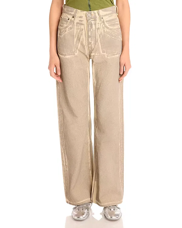 Женские джинсы с пятью карманами Acne Studios, Beige/Sage Green